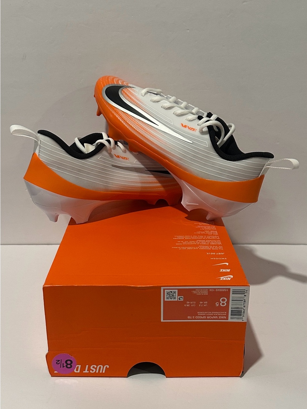 Nike Vapor Speed 3 ‘White Safety Orange Metallic Silver’ Size: 8.5 (FB3303-001)